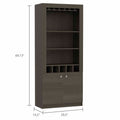 Smokey Oak 3 Shelf Rectangle 5 Bottle Bar Cabinet Brown Particle Board