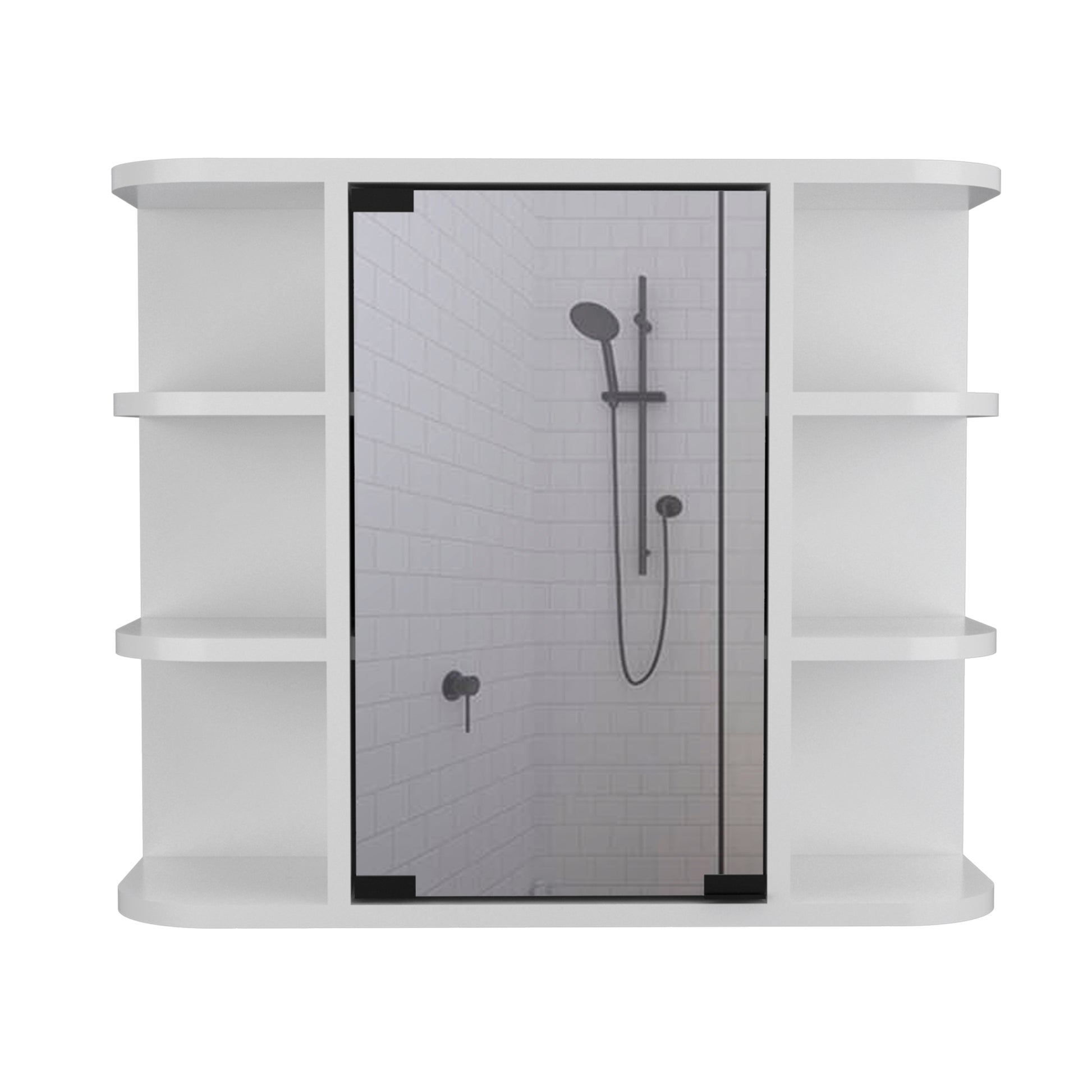 Roseburg 6 Shelf Medicine Cabinet With Mirorr White White Particle Board