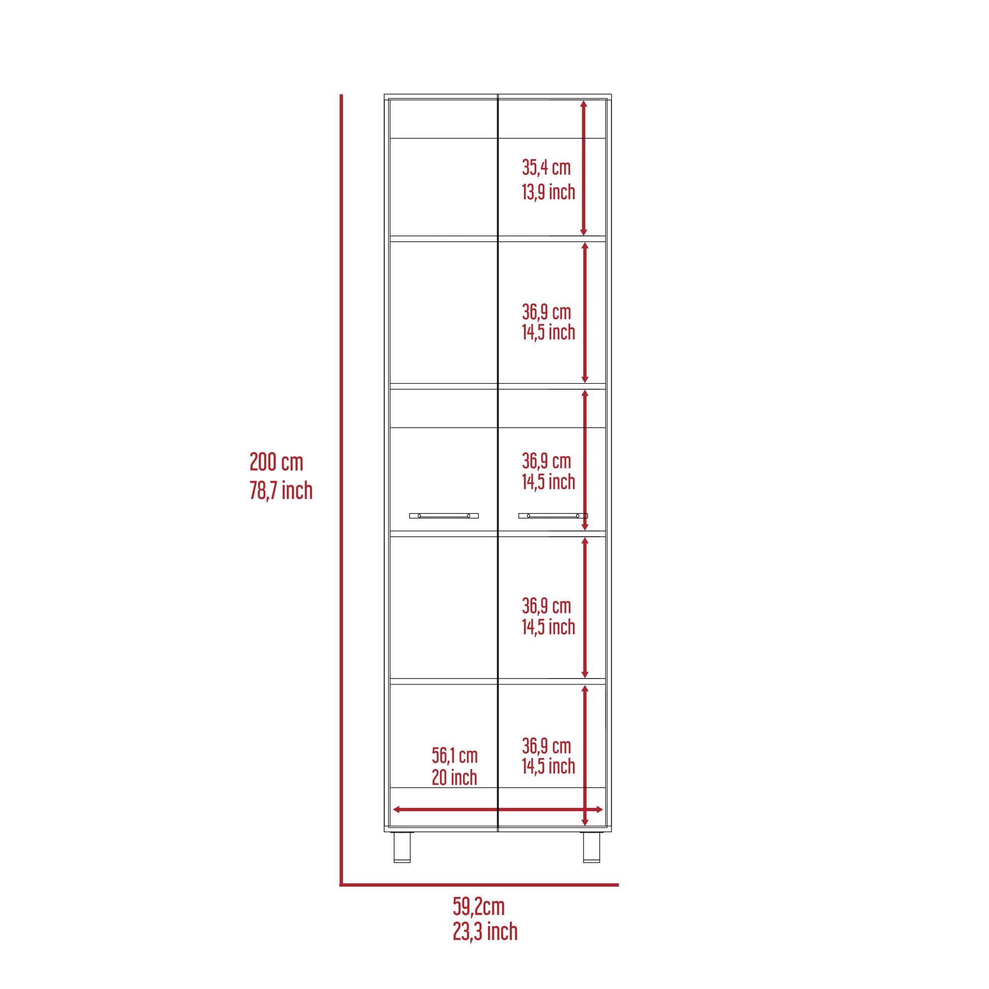 Nalani Rectangle Pantry Cabinet White Freestanding 5 Or More Shelves White White Primary Living Space Particle Board