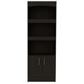 Shell Beach 1 Drawer 3 Shelf Bookcase Black Wengue Black Particle Board