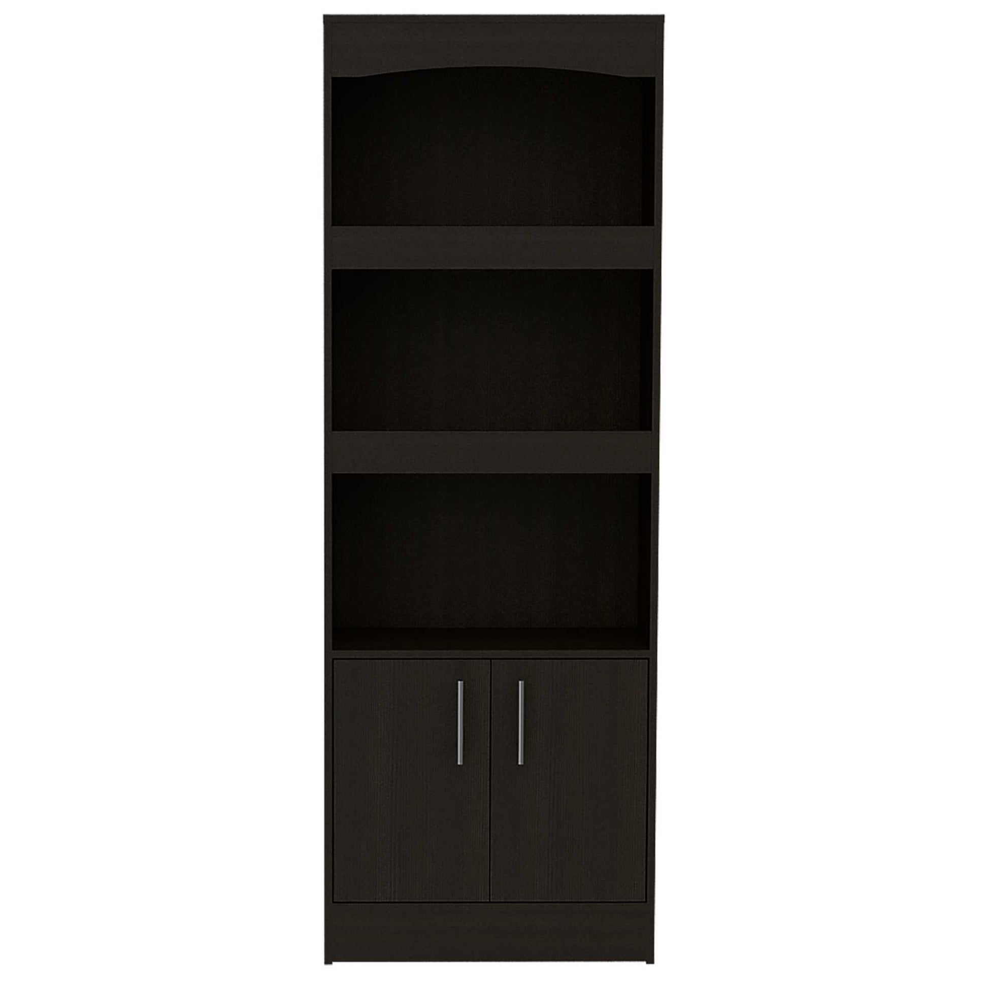 Shell Beach 1 Drawer 3 Shelf Bookcase Black Wengue Black Particle Board