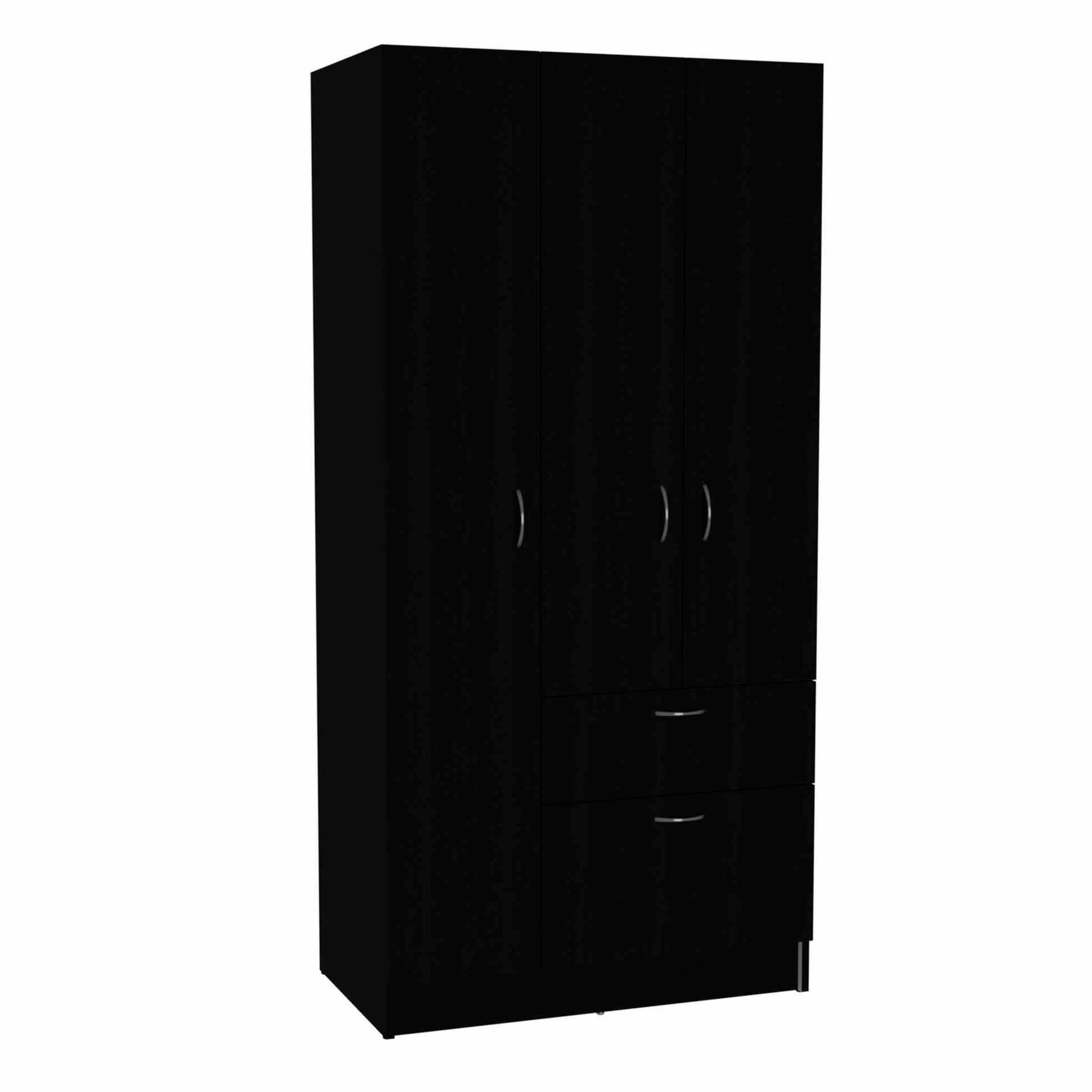 Meredith 1 Drawer Rectangle Armoire Black Wengue And White Black Particle Board