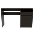 Black Wengue 3 Drawer 1 Shelf Computer Desk Black Particle Board