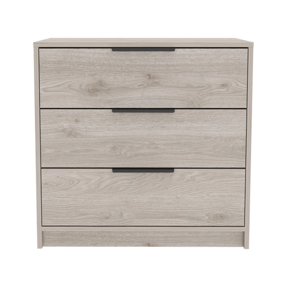 Cannon 3 Drawer Rectangle Dresser Light Grey Light Gray Particle Board