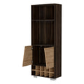 Paso Robles 10 Bottle 3 Shelf Corner Bar Cabinet Dark Oak And Pine Brown Particle Board