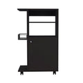 Napenthe 1 Shelf Kitchen Cart With Caster Black Wengue Black Particle Board