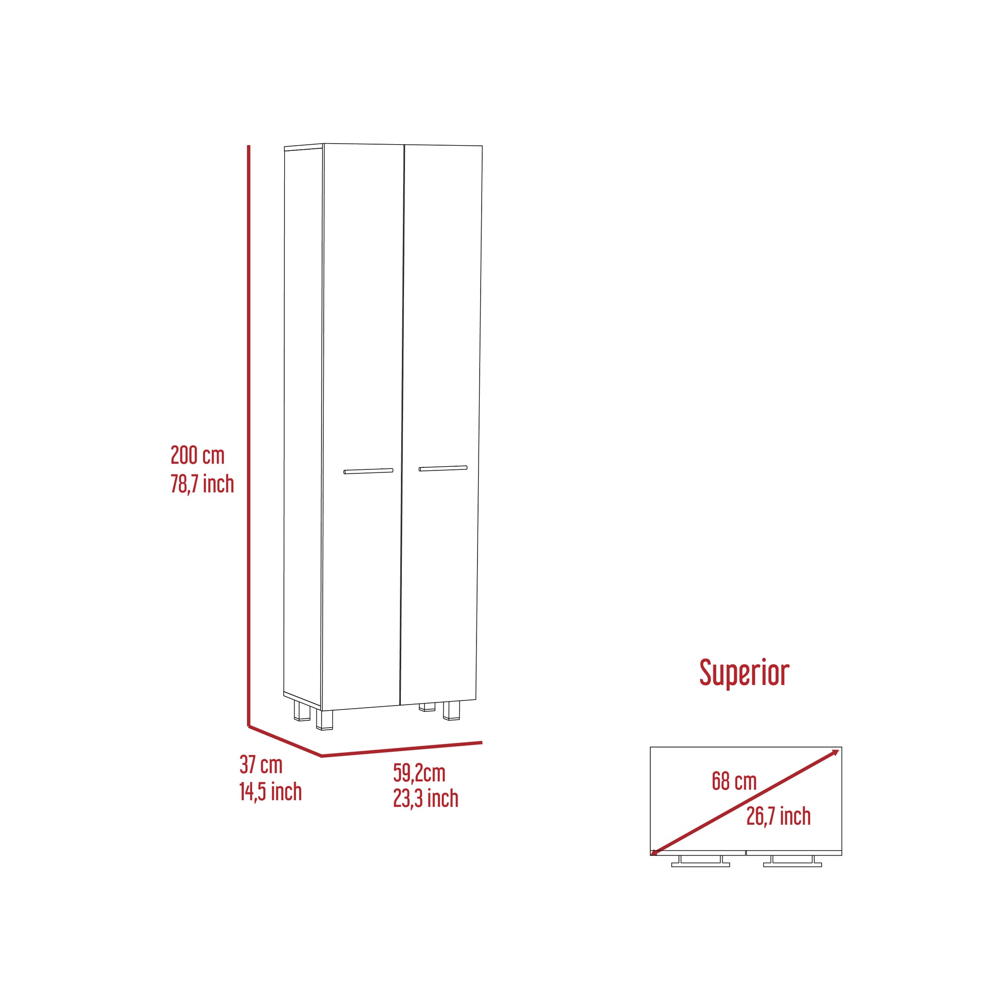 Nalani Rectangle Pantry Cabinet White Freestanding 5 Or More Shelves White White Primary Living Space Particle Board