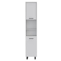 Thorndike 2 Shelf Rectangle Pantry Cabinet White White Particle Board