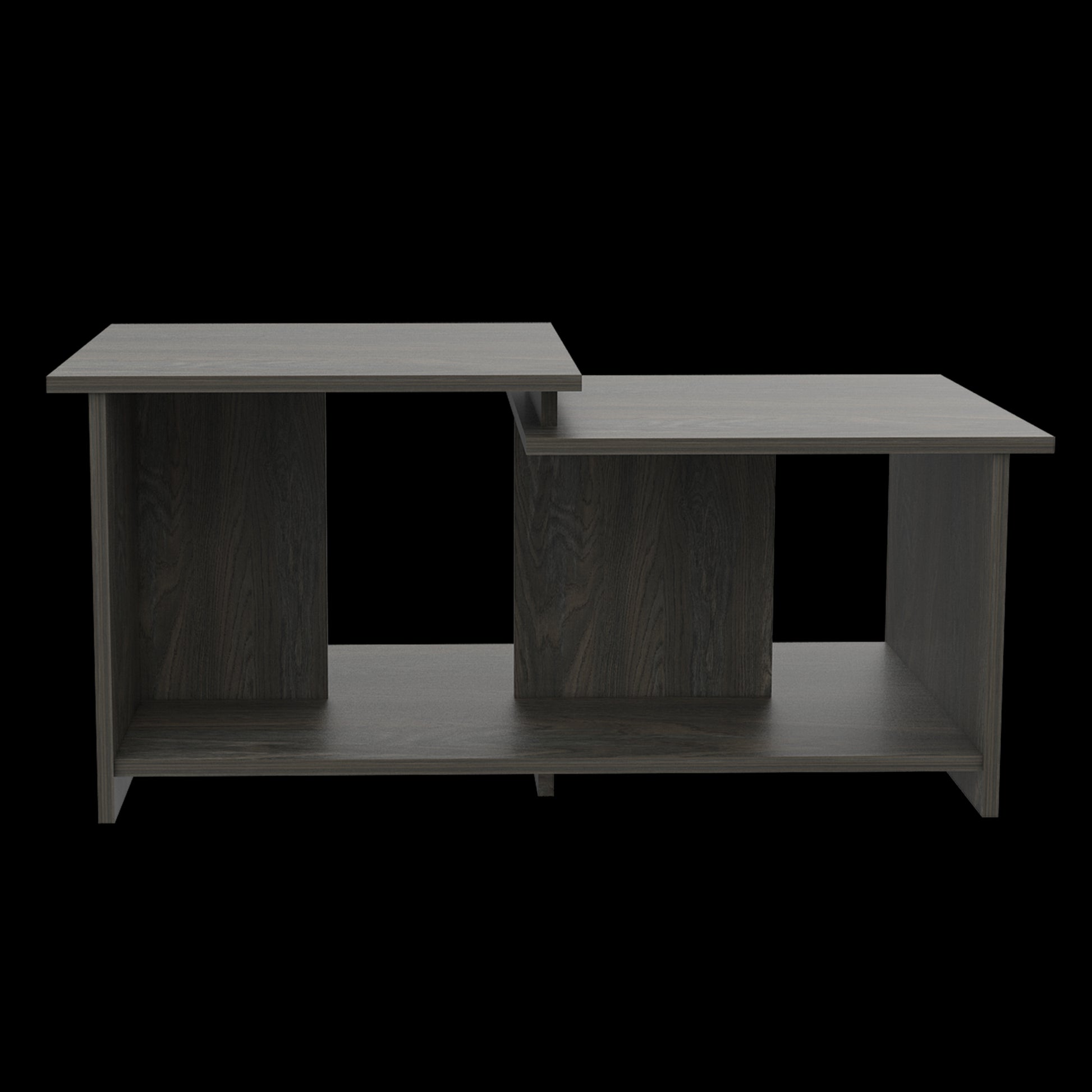 Linlock 1 Shelf Coffee Table Black Wengue Black Particle Board