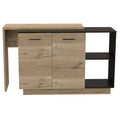 Chesterfield 2 Shelf 1 Drawer Kitchen Island Black Wengue And Light Oak Black Particle Board