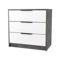 Smokey Oak And White 3 Drawer Dresser White Particle Board