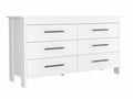 Southington 6 Drawer Rectangle Dresser White White Particle Board