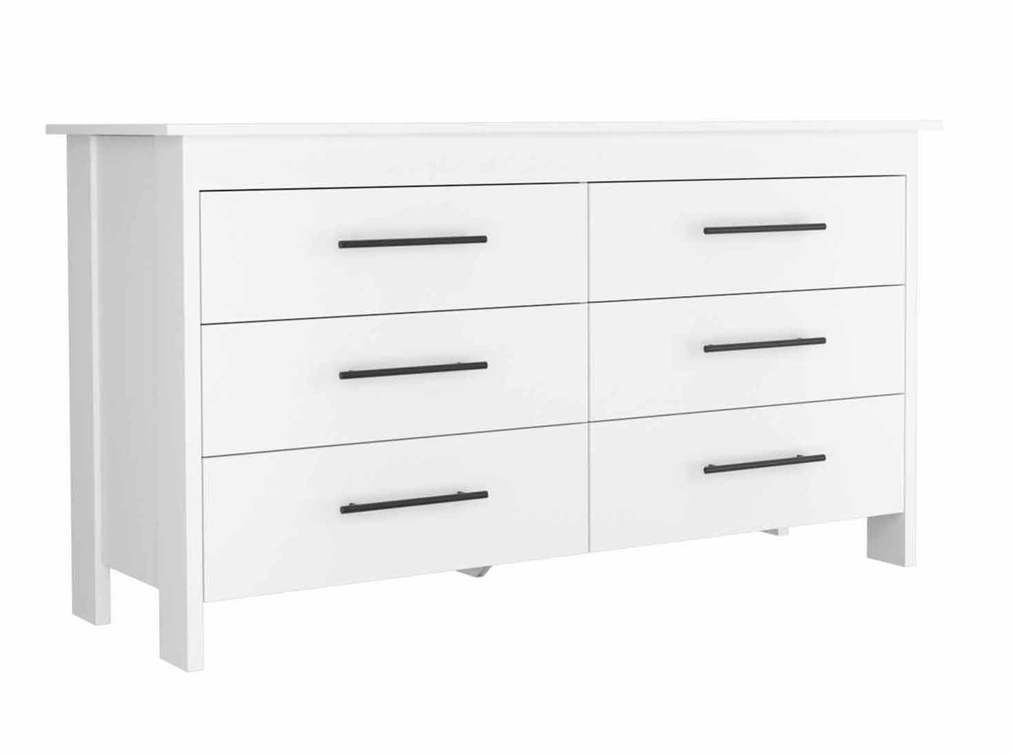 Rectangle A Resser Southington 6 Drawer Rectangle Dresser White White Particle Board