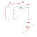 Smokey Oak 2 Drawer 1 Shelf L Shaped Computer Desk Gray Particle Board