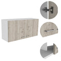 White And Light Grey 2 Door 2 Compartment Wall Cabinet Light Gray Particle Board