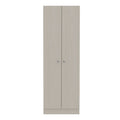 Buxton Rectangle 2 Door Storage Tall Cabinet White Washed Oak White Particle Board