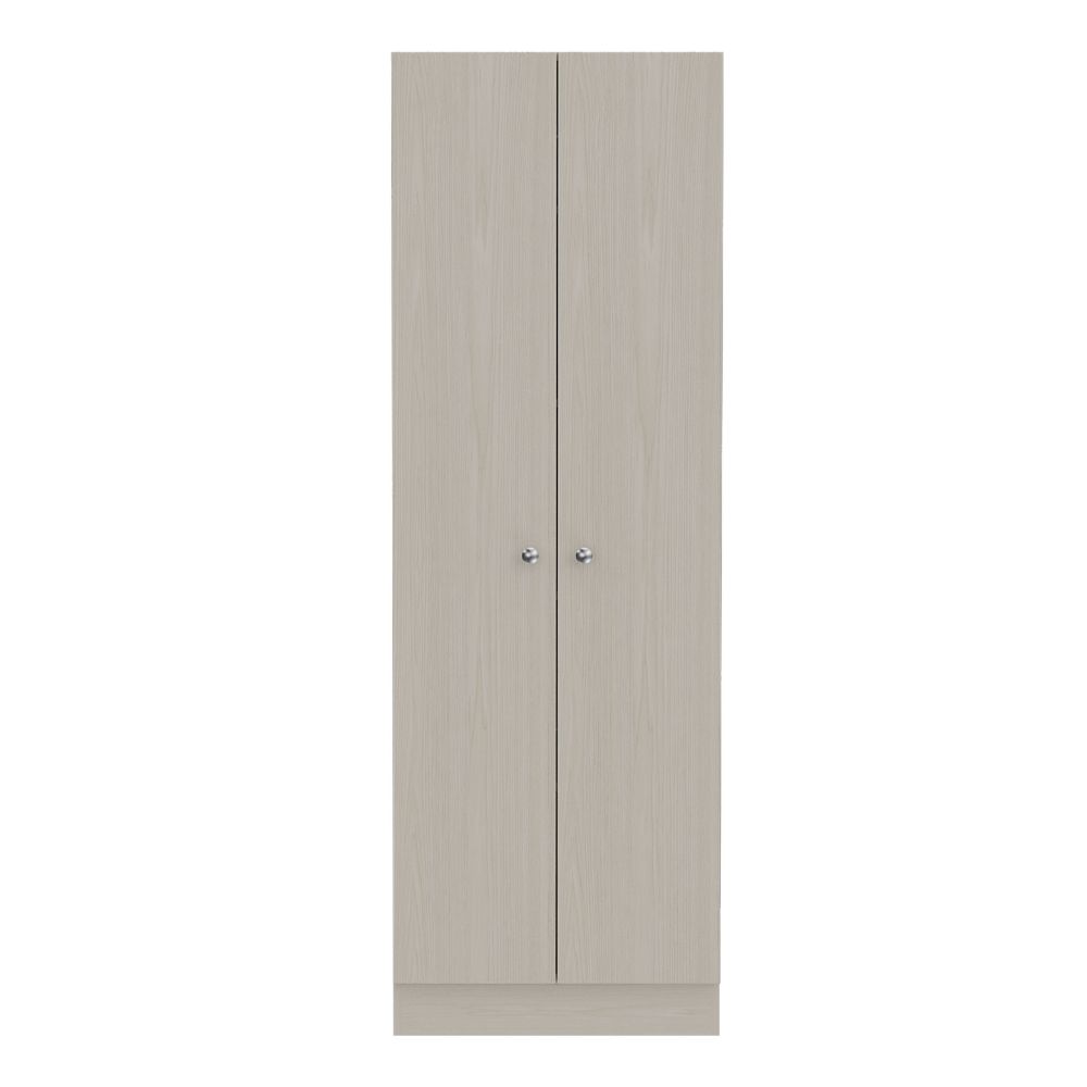 Buxton Rectangle 2 Door Storage Tall Cabinet White Washed Oak White Particle Board