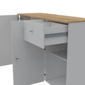 Sayville 2 Drawer 2 Shelf Kitchen Island White And Pine White Particle Board