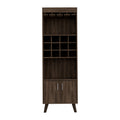 Dark Walnut 1 Drawer 2 Shelf Bar Cabinet Brown Particle Board