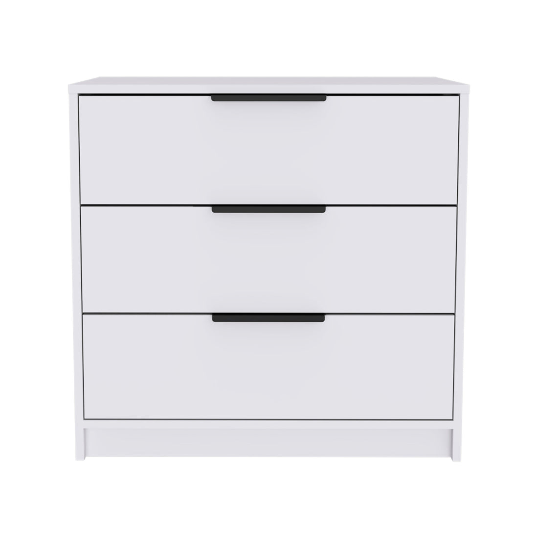 White 3 Drawer Rectangle Dresser White Particle Board