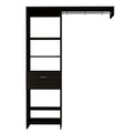 Lenox 1 Drawer 4 Shelf Closet System Black Wengue Black Particle Board