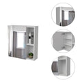 Whirlwind 1 Shelf Rectangle Medicine Cabinet With Mirror White White Particle Board