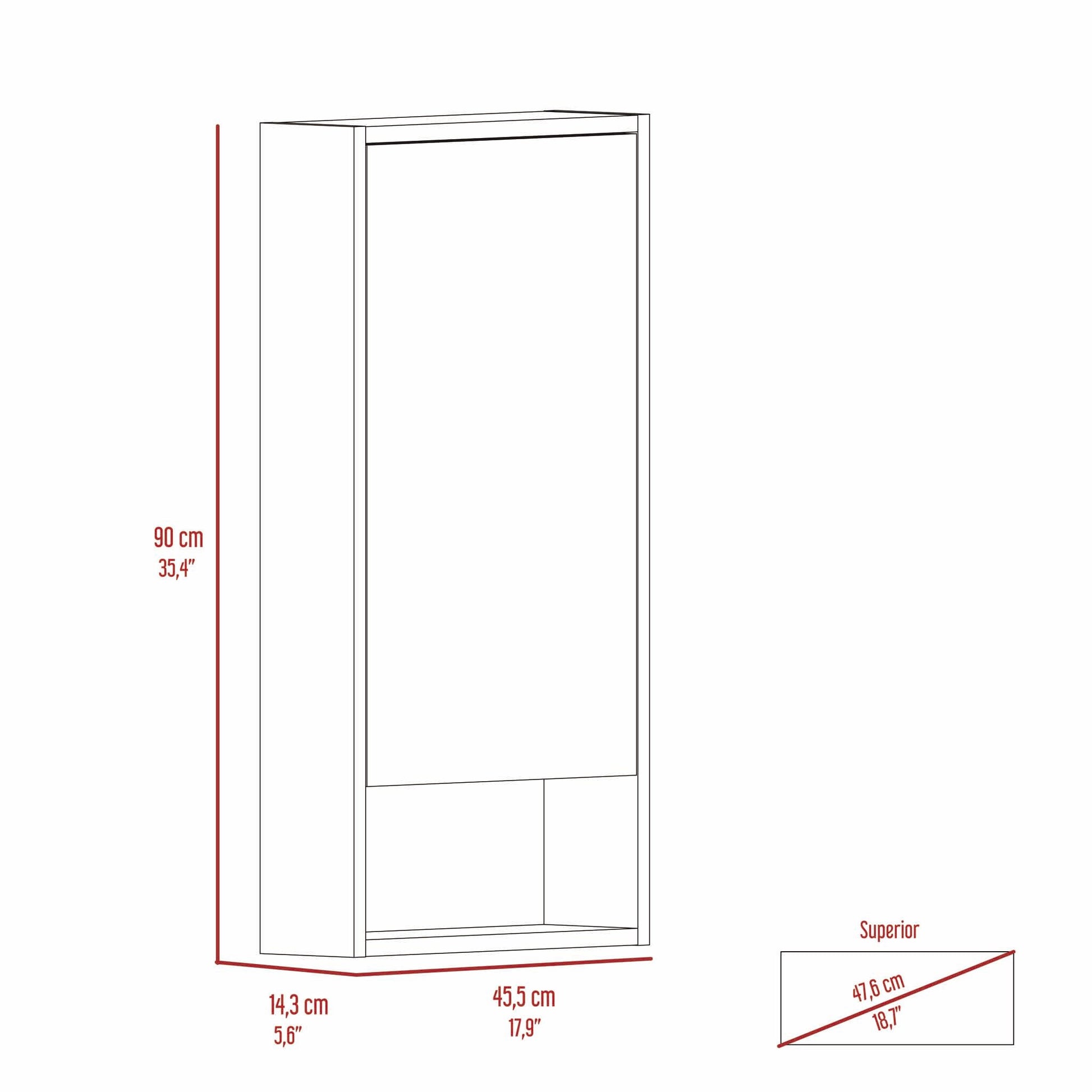 Burlington Rectangle Medicine Cabinet With Mirror White White Particle Board