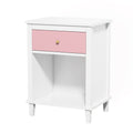 26.77''H Wooden Nightstand With One Drawer One Shelf For Kids, Adults, Pink Pink Mdf