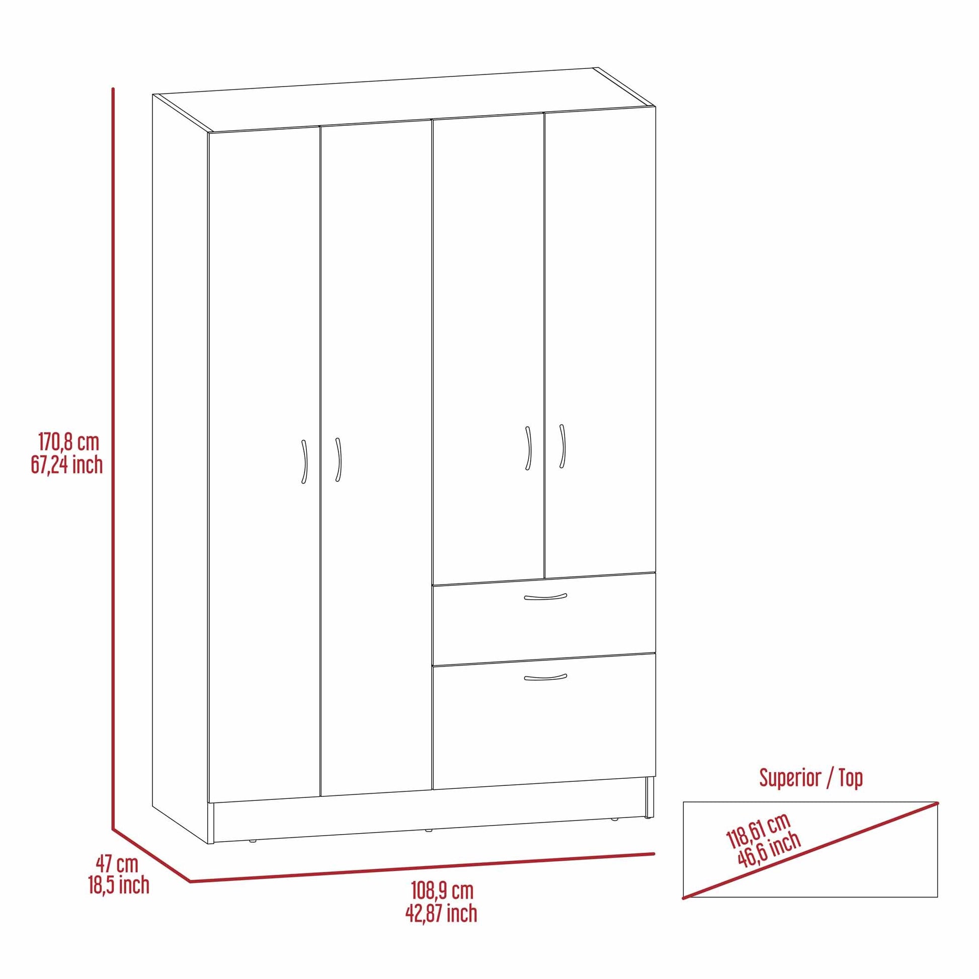 Maltby 1 Drawer Rectangle Armoire Black Wengue And White Black Particle Board