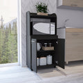 Black Wengue 1 Shelf 2 Door Kitchen Pantry Black Particle Board