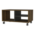 Willow 3 Shelf Rectangle Coffee Table Walnut And Black Brown Primary Living Space Contemporary Shelves Rectangular Particle Board