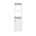 Hanover 4 Shelf Linen Cabinet Light Oak And White White Particle Board