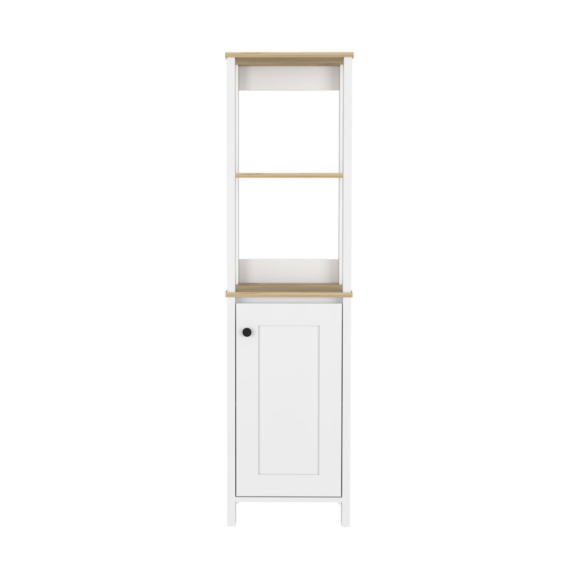 Hanover 4 Shelf Linen Cabinet Light Oak And White White Particle Board