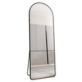 The 3St Generation Of Floor Mounted Full Length Mirrors. Aluminum Alloy Metal Frame Arched Wall Mirror, Bathroom Makeup Mirror, Bedroom Porch, Clothing Store, Wall Mounted. Black 65 