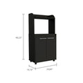 Black Wengue 1 Shelf 2 Door Kitchen Pantry Black Particle Board