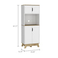 Danville 1 Drawer Microwave Pantry Cabinet Light Oak And White White Particle Board