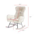Grey Teddy Fabric Rocking Chair Grey Foam Metal