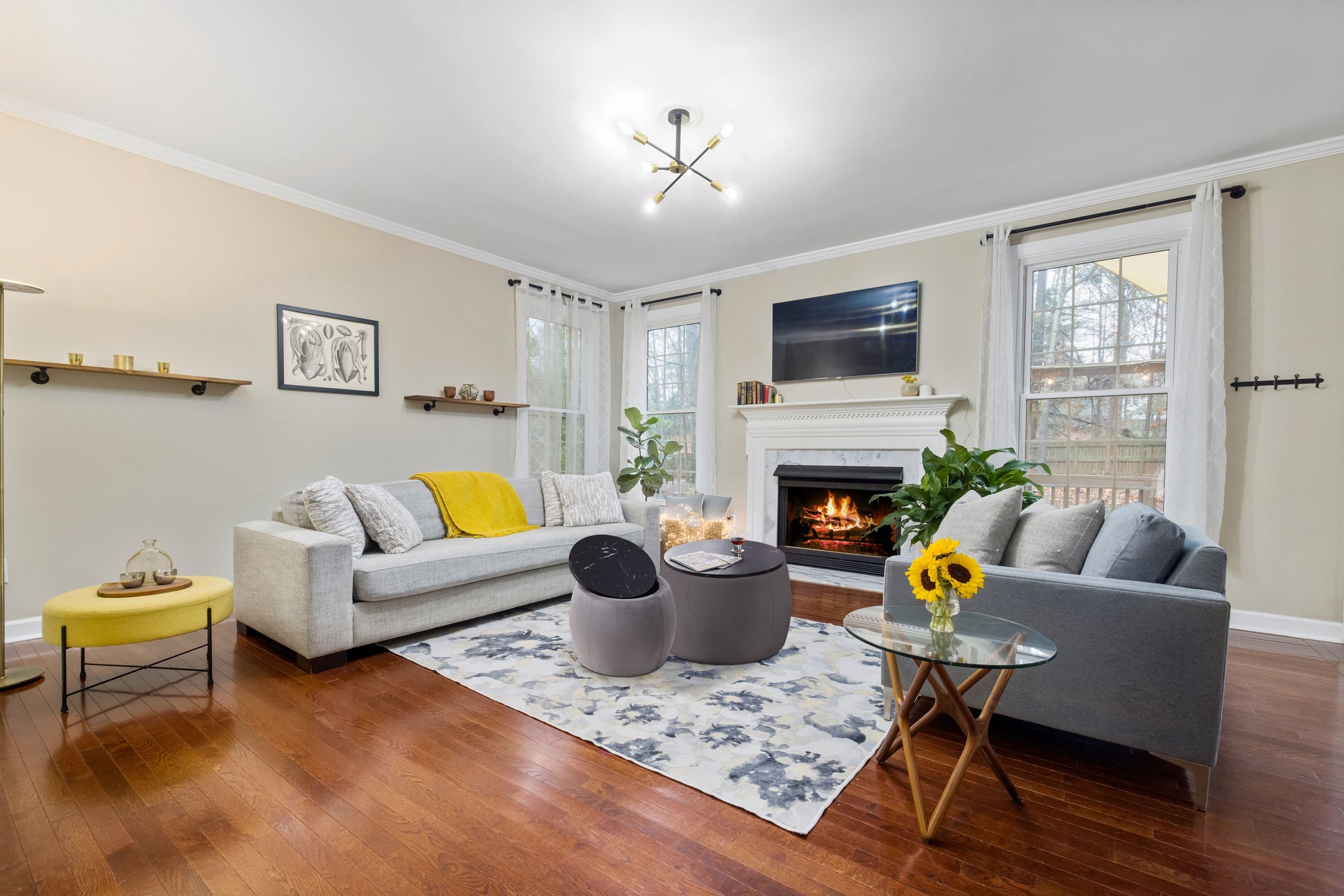 Set Of 2 End Table With Storage, Round Accent Side Table With Removable Top For Living Room, Bedroom, Top 650*450, 480*390 Grey Foam Mdf
