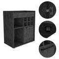 Smokey Oak 6 Bottle 2 Shelf Bar Cabinet Gray Particle Board