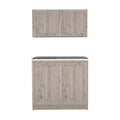 Light Gray 2 Piece Rectangle Cabinet Set Freestanding Light Gray Primary Living Space Wall Mounted Particle Board