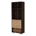 Paso Robles 10 Bottle 3 Shelf Corner Bar Cabinet Dark Oak And Pine Brown Particle Board