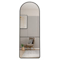 The 3St Generation Of Floor Mounted Full Length Mirrors. Aluminum Alloy Metal Frame Arched Wall Mirror, Bathroom Makeup Mirror, Bedroom Porch, Clothing Store, Wall Mounted. Black 65 