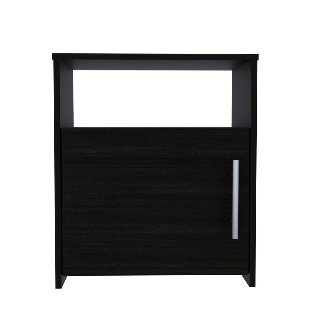 Black Wengue 1 Shelf Nightstand Black Particle Board