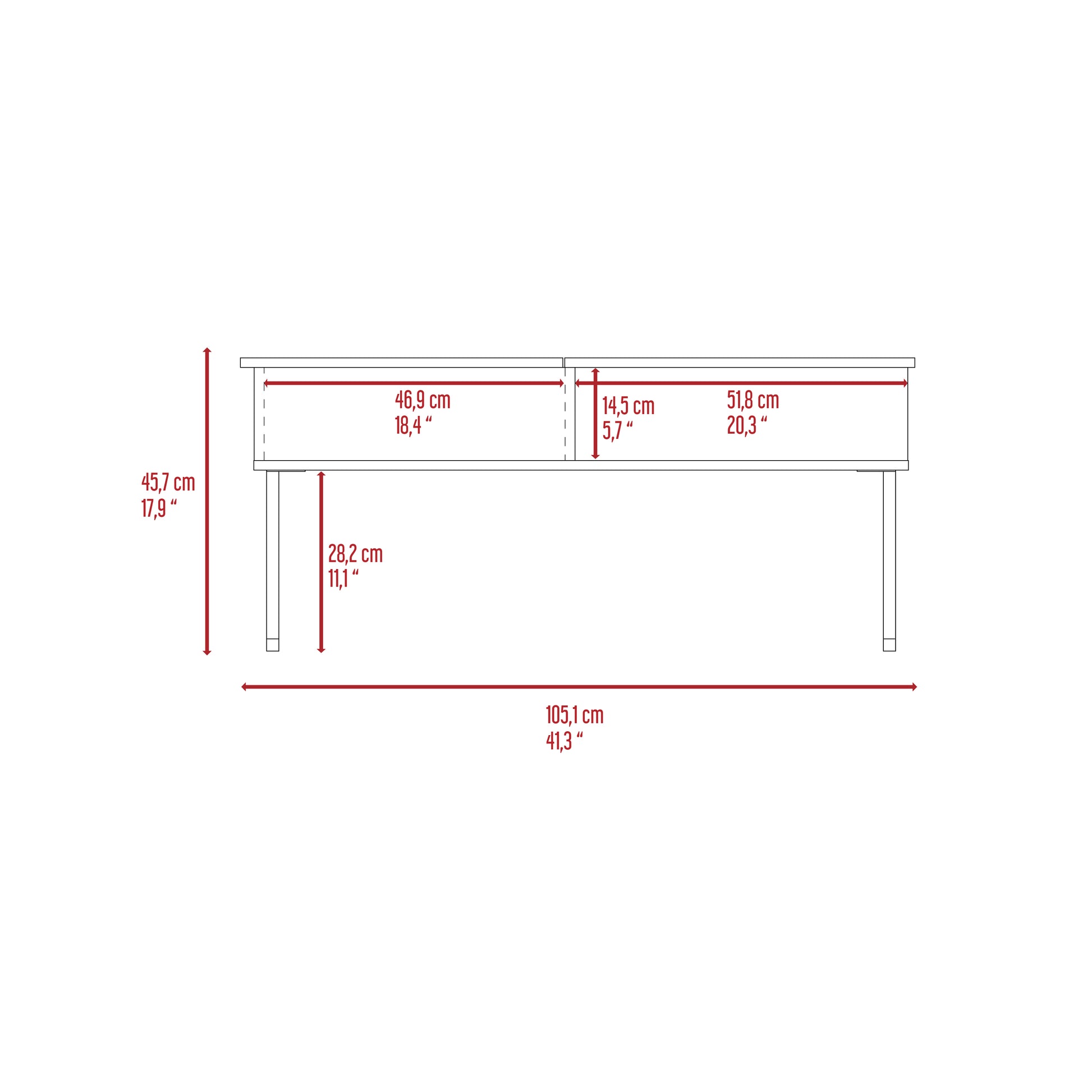 Carbon Espresso And Onyx 1 Shelf Lift Top Coffee Table Espresso Particle Board