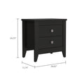 Windsor 2 Drawer Nightstand Black Wengue Black Particle Board