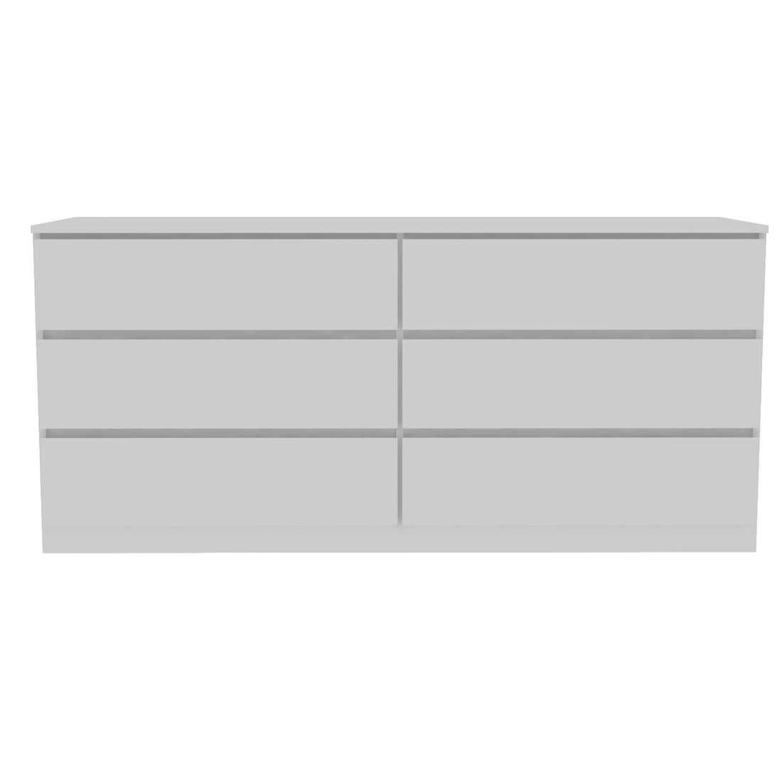 White 6 Drawer Rectangle Dresser White Particle Board