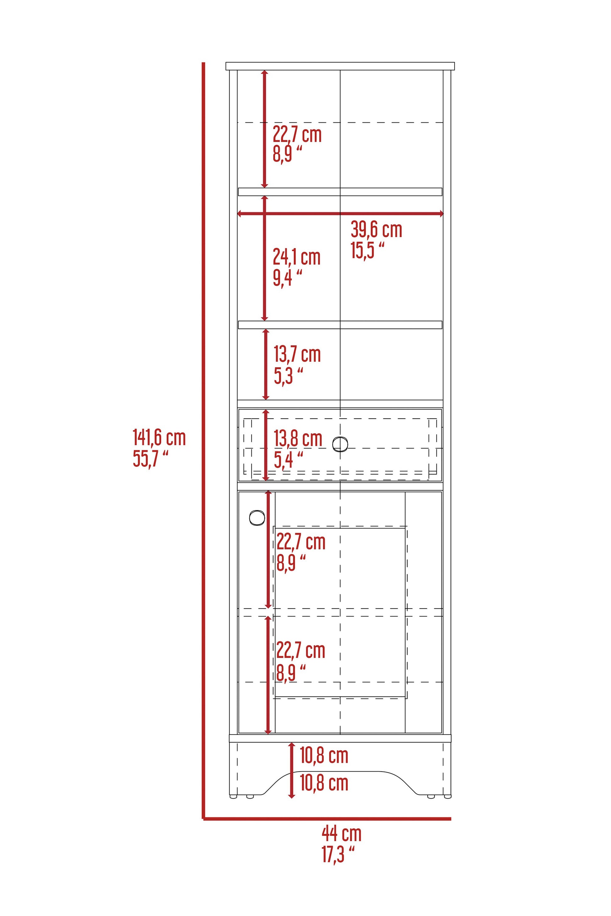 Light Grey 1 Drawer 3 Shelf Linen Cabinet Light Gray Particle Board