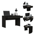 Black Wengue 2 Drawer Computer Desk Black Particle Board