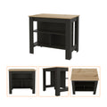 Rockaway 3 Shelf Kitchen Island Black Wengue And Light Oak Black Particle Board