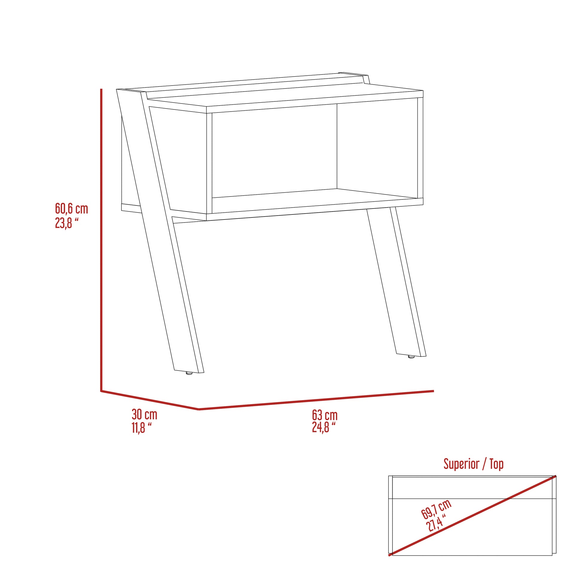 Light Oak And White 1 Shelf Nightstand White Bedroom Open Storage Shelf Oak Particle Board